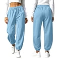 thumbnail image 5 of High Waisted Baggy Sweatpants For Women Soft Barrel Leg Workout Gym Active Joggers With Pockets Elastic Drawstring Lounge Pants, 5 of 10