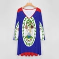thumbnail image 4 of Flag of Belize Long Sleeve Dresses For Women Vintage Elegant Party Dress Oversized V-neck Dress S-8XL, 4 of 7