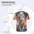 thumbnail image 3 of KLL Starry Sky Cute Horse for Men's Baseball Shirts,Short Sleeve Casual Shirts Button Down Shirt for Men Beach Summer Wedding Shirt-X-Large, 3 of 7