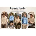 thumbnail image 5 of TKKCS Mens Solid Pullover Hoodie Drawstring Loose Fit Casual Long Sleeve Hooded Sweatshirt Khaki XL, 5 of 6