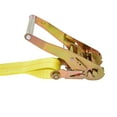 thumbnail image 5 of eRatchet 2" Tie-Down Ratchet Straps w/ Chain Extension & RTJ Cluster Hooks | 10,000 Lbs. Breaking Strength | Heavy Duty Cargo Straps for Flatbed, Trucks, and Trailers (2 Pack) (10 FT, Yellow), 5 of 9