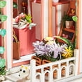 thumbnail image 4 of DIY Flower Shop Dollhouse Kit with LED Lights, Wooden Miniature House Building Set for Adults, 4 of 6