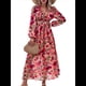thumbnail image 1 of Vestido Bohemio Informal de Larga con Escote en V Profundo para Mujer Rosa M, 1 of 9
