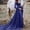 Blue, variant on RTKFRFLM Maternity Photography Gown Mercerized Cotton V-Neck Long Tail Pregnancy Dress Blue L