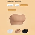 thumbnail image 2 of VISALY Women's 2Pack Strapless Bandeau Bralette Summer Strapless Padded Wireless Supportive Seamless Tube Top Bra Anti-Slip Plus Size Seamless Wireless Padded Bra Stretch Sleep Tube Top Beige L, 2 of 8
