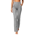thumbnail image 4 of Otvok Slim Fit Business Formal Trousers, Wide Elastic Waist Bootcut Office Pants With Functional Pockets, 4 of 7