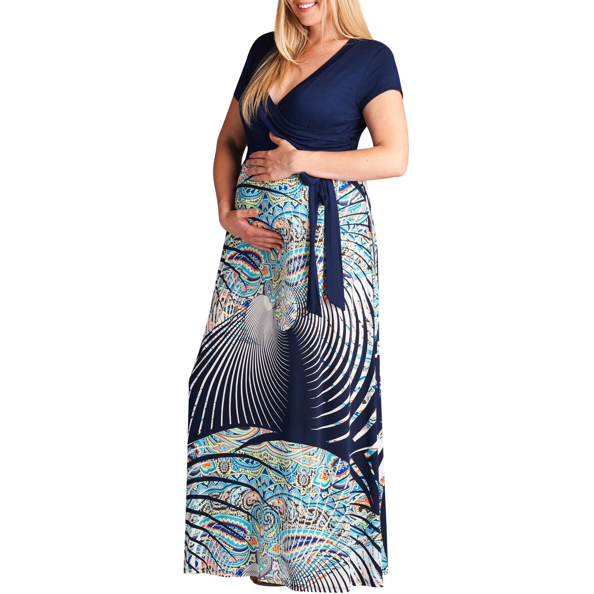 Mommylicious Wrap Spiral Maxi Dress - Walmart.com Mommylicious Wrap Spiral Maxi Dress - Walmart.com