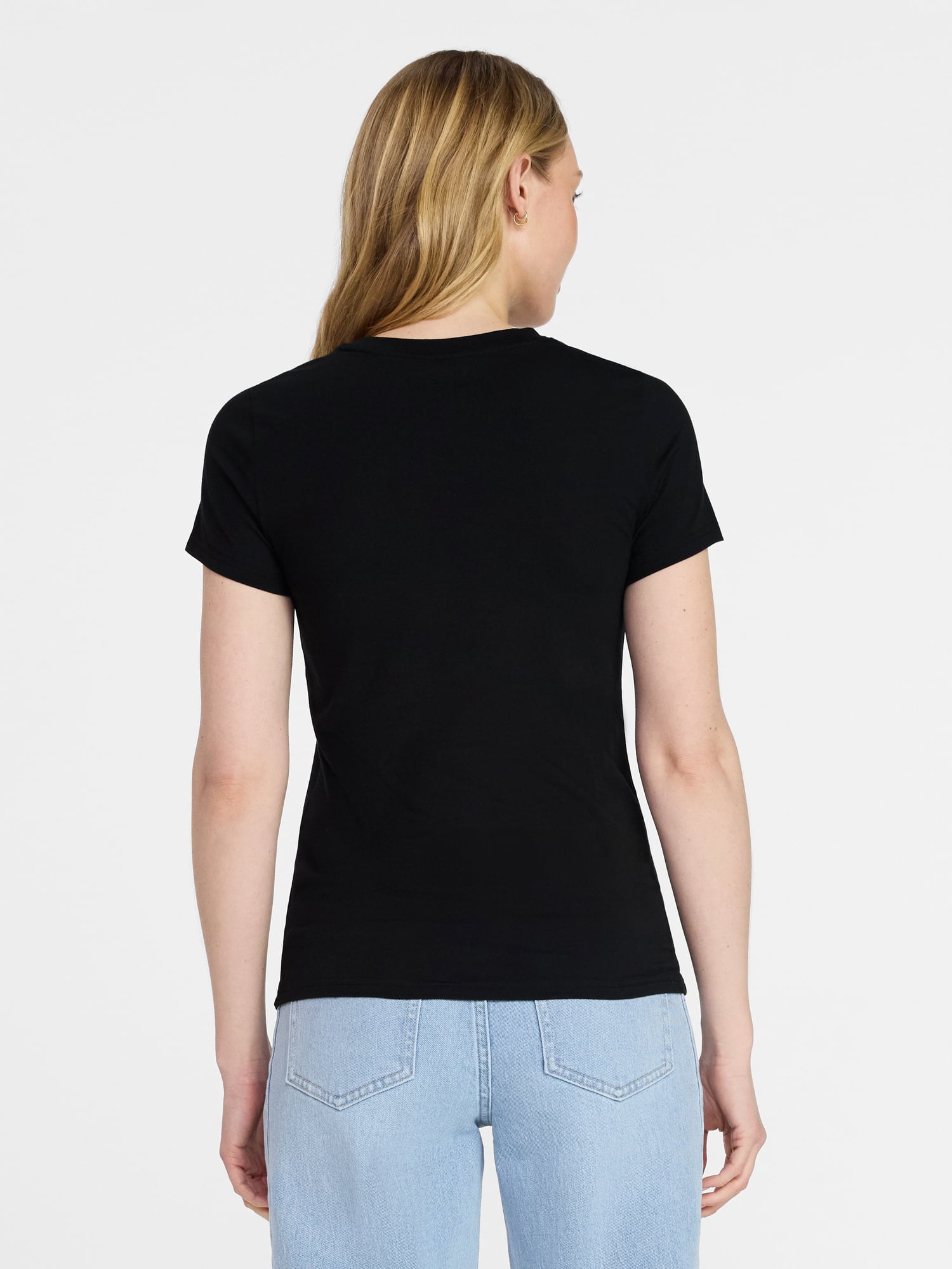 Time and Tru Women's Slim Fit Crewneck Tee with Short Sleeves, Sizes XS-XXXL