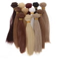 thumbnail image 1 of 12 extensiones de cabello liso resistentes al calor, hechas a mano, para muñecas, 100 x 15 cm, 1 of 6