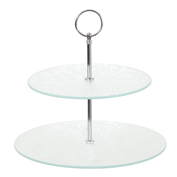 Creative Home Tempered Glass 2-Tier Dessert Stand