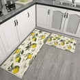 thumbnail image 3 of 2 Piece Vintage Lemon Rug Kitchen Rug Set, Decor Kitchen Rugs, Absorbent Non-Slip Washable Floor Mats, Home Indoor Runner Rugs 17"x47"+17"x30", 3 of 7