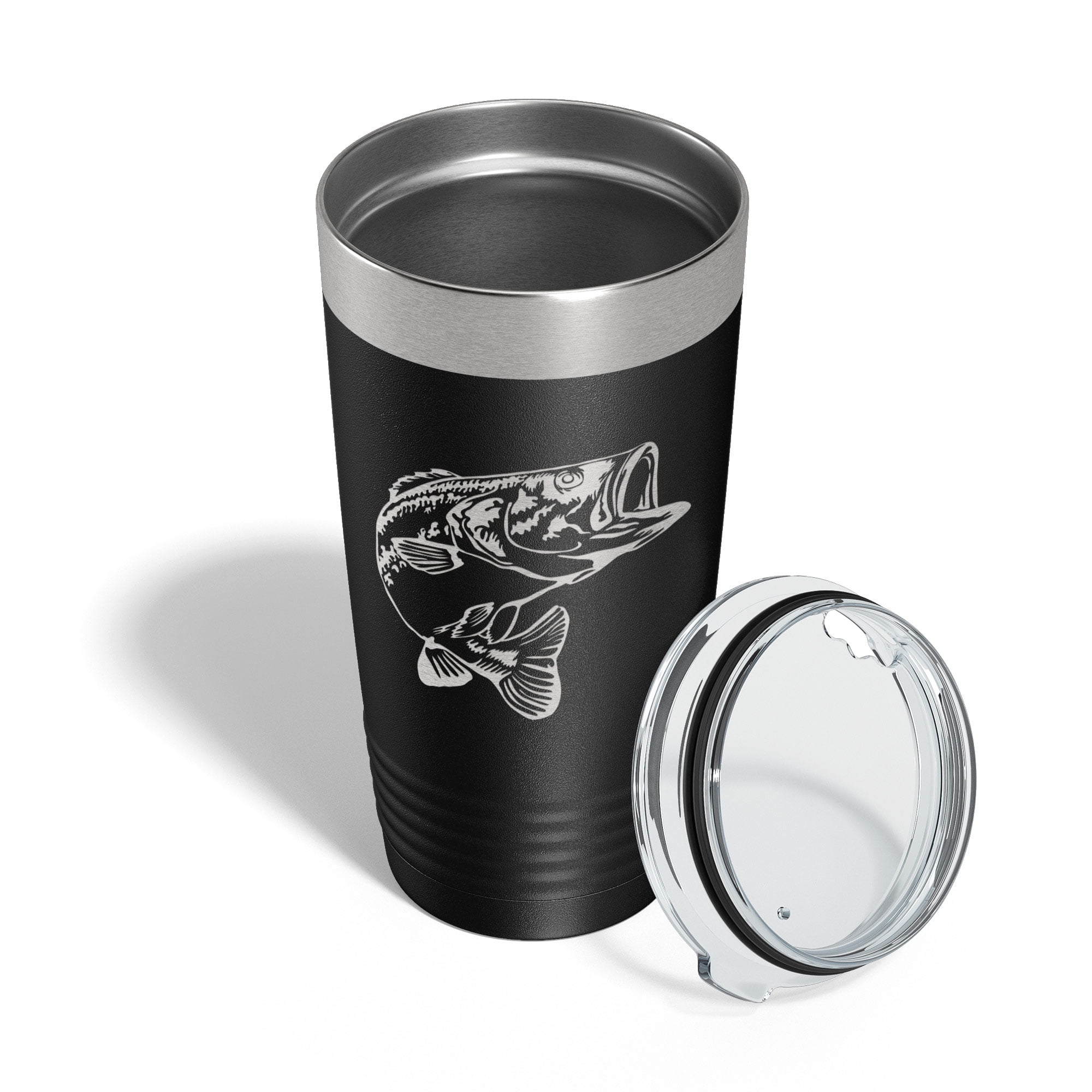 15oz Vacuum Insulated Coffee Mug, Bass Fish, Personalized Engraving In –  LaserGram Custom Engraved Gifts