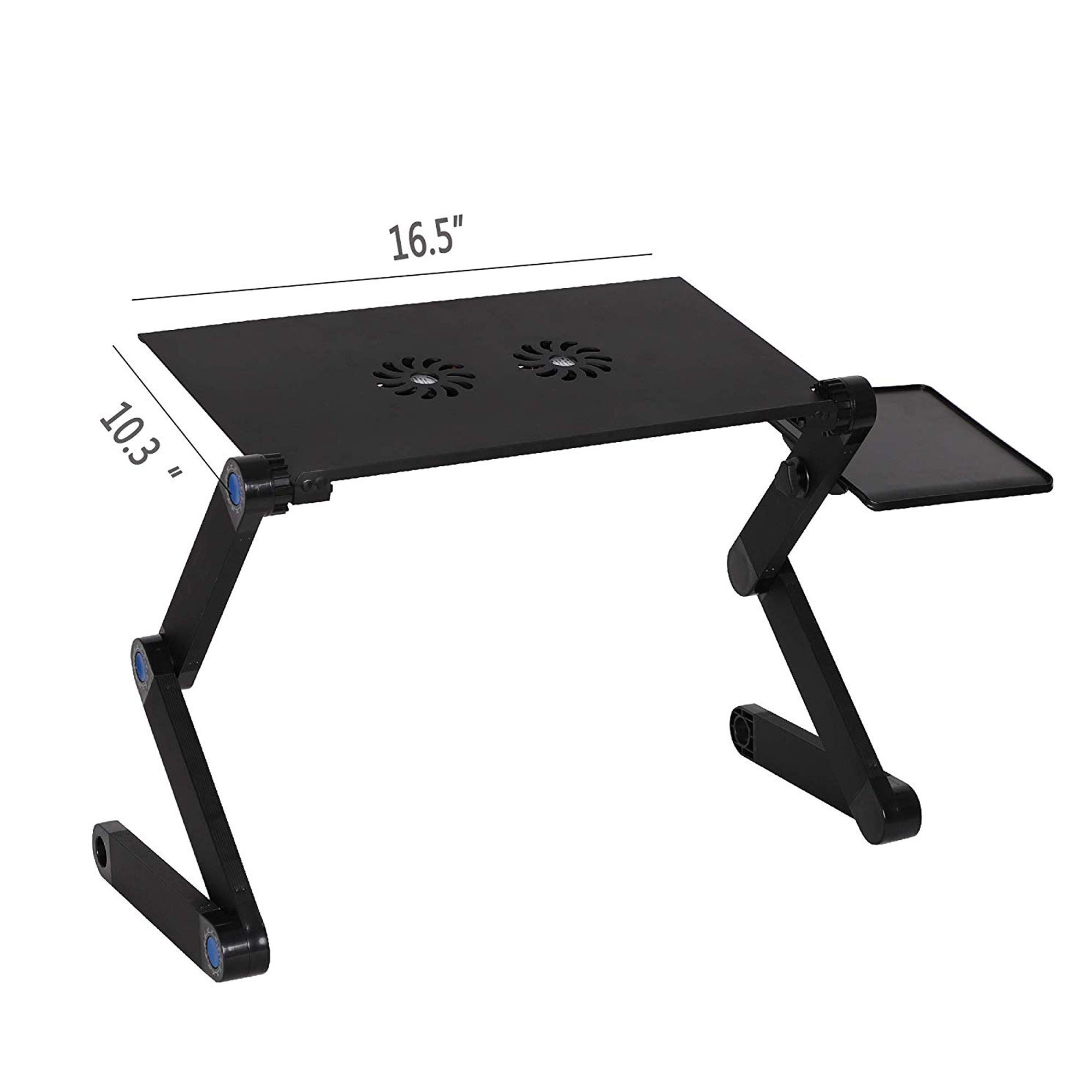 KARMAS PRODUCT Foldable Aluminum Laptop Desk Adjustable Portable Laptop Table Stand with 2 CPU Cooling Fans and Mouse Pad Ergonomic Lap Desk for Bed and Sofa Up to 17 inches - image 5 of 5