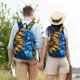 thumbnail image 4 of Disketp Sunflower Starry Night Vibes print Canvas Backpack Lightweight Travel Daypack Student Rucksack Laptop Backpack-, 4 of 5