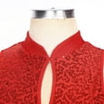 thumbnail image 5 of Yruioon Women Shiny Tassels Shiny Sequins Ballroom Latin Dance Leotard Flowy Fringe Bodysuit Red M, 5 of 7