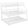 thumbnail image 4 of Twin XL/Full XL/Queen Size Triple Bunk Bed, 3 Bunk Beds/Metal triple Bunk Bed with Long, Short Ladder and Full-Length Guardrails, Triple Bunk Bed for Kids,Teens, Adults(White), 4 of 10