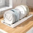 thumbnail image 4 of TEAMD Expandable Pot Lid Organizer,Expandable Pot and Pan Organizer for Cabinet,Dish Drainboard, and Pull-Out Drawer,Plates, Platters, Bakeware,White, 4 of 6