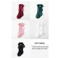 thumbnail image 3 of SUNSIOM Toddler Girl Ribbed Socks Pair, Elastic Cuff Solid Color Bow Decor Middle Length Anti-slip Stockings, 3 of 6