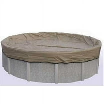 Midwest Canvas BT0021 21 ft. Black & Tan Round Above Ground Winter Pool Cover, 20 Year