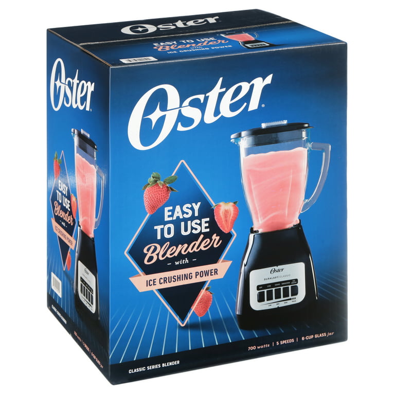 Oster® Easy-to-Clean Smoothie Blender with Dishwasher-Safe Glass Jar, Black