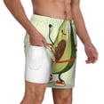 thumbnail image 2 of Kdxio Cute Avocado Doing Exercise Print Men'S Swim Trunks With Compression Liner 7 Inch Inseam Quick Dry Swim Shorts, 2 of 7