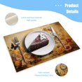 thumbnail image 3 of BaHomeck placemats Set of 4 rectangle Linen Cotton Placemats for Dining Table Washable Heat Resistant,Vintage Eiffel Tower With Roses,18*12inch, 3 of 4