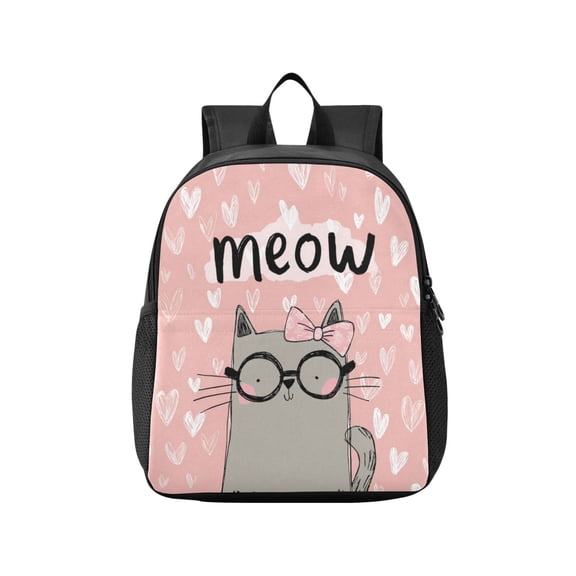Toddler Backpack Magical Cat Love Design Waterproof Lightweight Backpack Casual Mini Daypack for Daycare & Travel