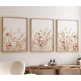 thumbnail image 3 of Hieng Nursery Wall Art Print Wildflower Poster Pictures 3 Pieces Floral Botanical Canvas Painting for Girls Room Nursery Decor With Inner Frame, 3 of 6