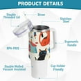 thumbnail image 4 of Cat Around Houses 40 oz Tumbler with Handle Insulated&nbsp;Travel Mug&nbsp;Lid Straw Leak Proof Steel Vacuum Water Bottles Glasses Fits in Car Cup Holder, 4 of 7