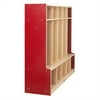 ECR4Kids CE 5-Section Coat Locker with Bench - Red