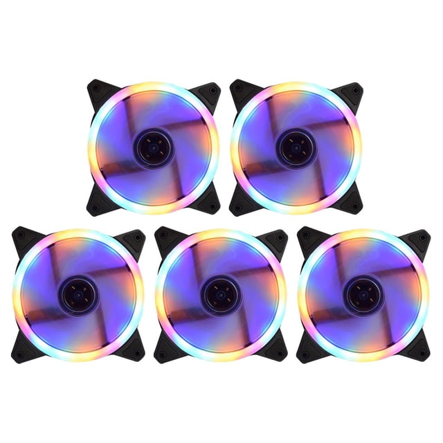 Enfriador de Ventilador LED de 12 Cm de 5 Paquetes para Enfriamiento de Caja de Computadora 4 piezas 1100 RPM Hugo Ventilador de caja estándar de 120 mm