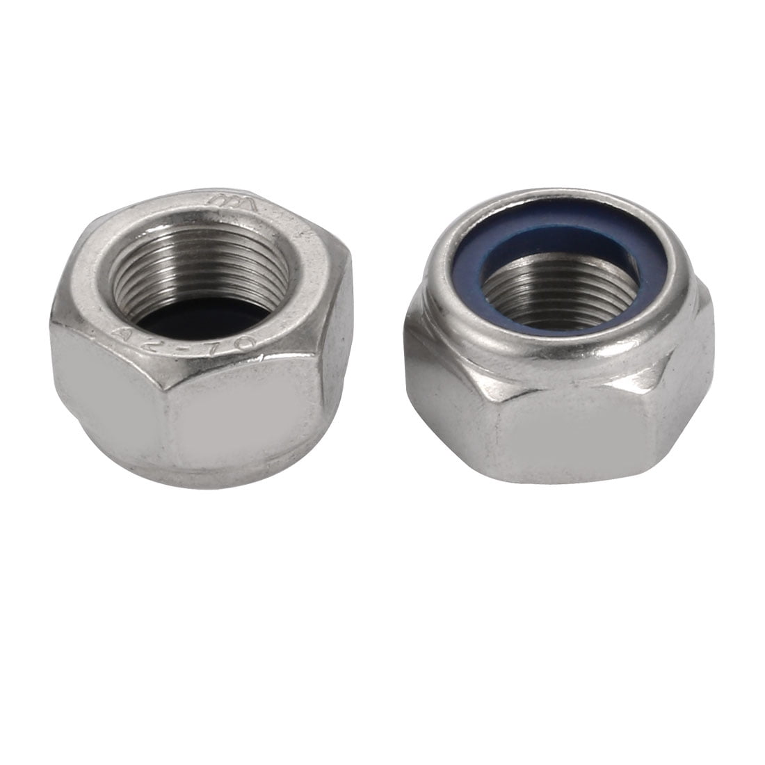 Unique Bargains 4pcs M20 x 1.5mm Pitch Metric Fine Thread 304 Stainless Steel Hex Lock Nuts