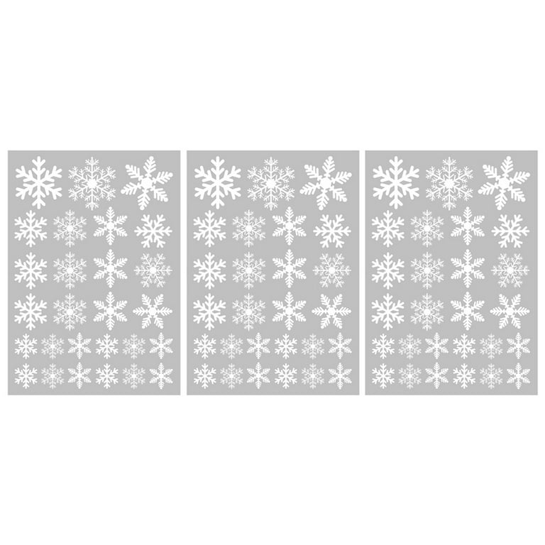 Large Snowflake Window Clings  White Snowflake Stickers – Window Flakes