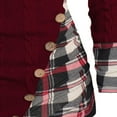 thumbnail image 7 of Aobny Fall Womans Sweaters Red Button Checkered Hooded Cable Knit Long Sleeve Pullover Sweaters for Junior Cozy, 7 of 7