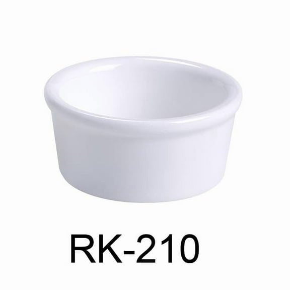 2 x 4.5 in. Dia. Porcelain Smooth Ramekin, Super White - 10 oz - Pack of 24