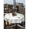 thumbnail image 2 of Outdoor Tablecloth with Umbrella Hole for Patio/Picnic/Party/Camping, Green Eucalyptus Leaves Waterproof Table Cloth Round Cover Washable, Birds Flowers Spring Watercolor Floral (Dia 54"), 2 of 8