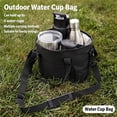 thumbnail image 4 of HUISZJ 4 Compartment Drink Bag, Water Bottle Carrier with Removable Divider, Adjustable Strap Carrier Bag for Family Sport Hiking, Black, 4 of 9