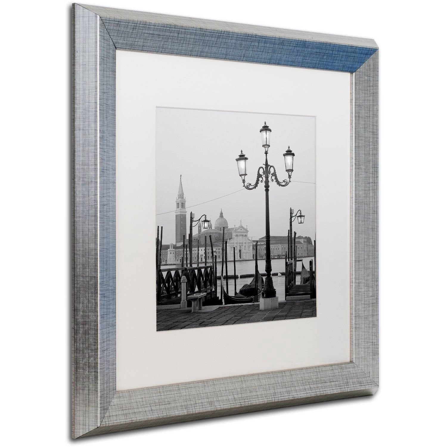 Trademark Fine Art "Venezia IV" Canvas Art by Alan Blaustein, White Matte, Silver Frame