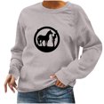 thumbnail image 1 of CEHVOM T-Shirt Décontracté à Manches Longues pour Femmes, Col Rond, Imprimé, Chandail Blouse, 1 of 8