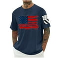 thumbnail image 2 of CFLVAEK American Flag Shirts Men Big and Tall 4th of July Tshirts Casual Short Sleeve Summer T Shirts Loose Crewneck Independence Day Patriotic Tops XL, 2 of 6