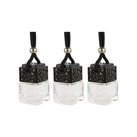 

Perfume Pendant Hollow Square Glass Sub- for Car Bedroom Bathroom Decoration Black