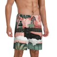 thumbnail image 2 of Lsque Short de Pyjama Noir Chat Rose pour Hommes, Short de Pyjama, Coton Ultra-Doux Tricoté-Moyen, 2 of 6