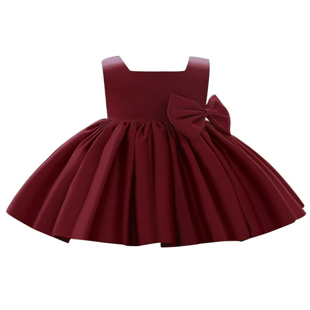 AAOMASSR Robe Fille Bébé Nouveau-Né Princesse Nœud Tutu Fête Anniversaire Mariage