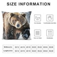thumbnail image 5 of Orinice Bear Snow Wildlife Graphic Decorative Cushion Throw Pillow Cover for Home Living Room Bedroom Winter Square 1PC 12x12in, 5 of 5