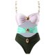 thumbnail image 3 of Trajes de baño tankini para mujer Trajes de baño de dos piezas con tirantes ajustables y hebilla de metal en bloques de color para mujer Trajes de baño para mujer Trajes de baño tankini para mujer, 3 of 5