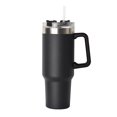 thumbnail image 1 of Gobelet 40 oz avec Poignée et Paille, Tasse Isolée à Double Paroi Réutilisable en Acier Inoxydable avec Couvercle et Paille Tasse de Voyage Tasses à Café, s'Adapte au Porte-Gobelet de Voiture, Cadeaux pour Femmes & Hommes Noir, 1 of 5