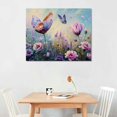 thumbnail image 2 of Shiartex Floral Wall Art Decor Purple Blooming Flower Pictures Prints on Canvas for Living Room Abstract Painting Decor for Bedroom Bathroom Butterfly Artwork for Home Office Kitchen Decoration, 2 of 6