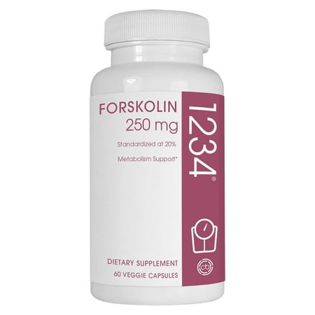 Creative Bioscience Forskolin 1234 Metabolism Booster & Appetite Suppressant Weight Loss Veggie Ctules, 250mg, 60 Ct
