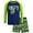 Navy Lime Surfs Up, variant on Quad Seven Boys' Rash Guard Set - 2 Piece Long Sleeve Rash Guard & Swim Shorts for Boys (5-12)