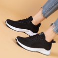 thumbnail image 2 of dmqupv Slip On Sneakers Women Wide Width Leisure Women's Lace Up Soft Sole Comfortable Shoes Outdoor Mesh Shoes Runing Fashion Sports Breathable Sneakers Black 36, 2 of 5